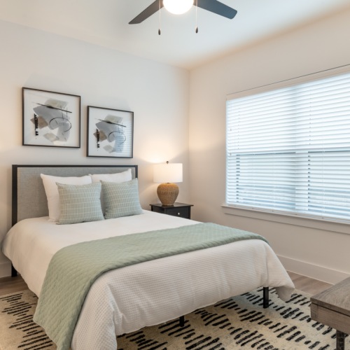 Spacious bedrooms with wood flooring throughout Spacious bedrooms with wood flooring throughout
